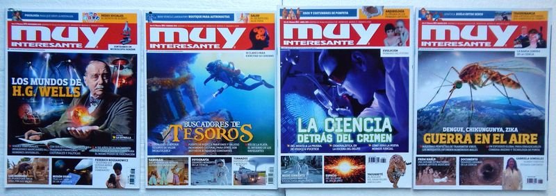 Lote de 4 Revistas Muy Interesante - Divulgación Científica