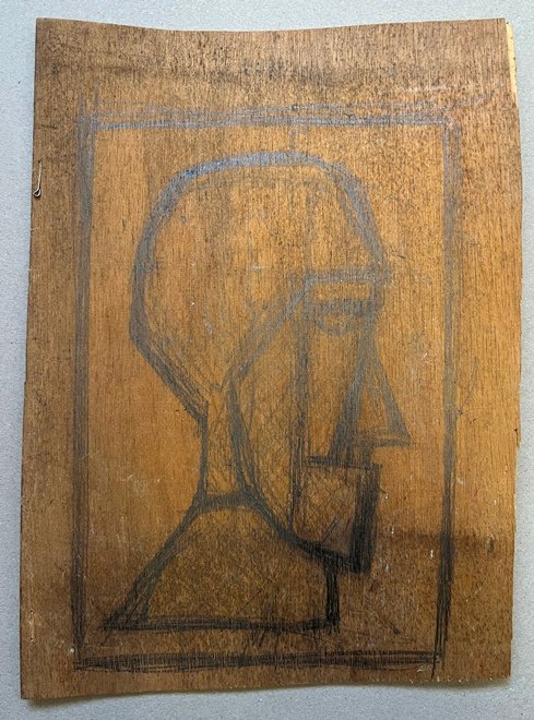 Lote siguiente: Dibujo de Walter Deliotti - Hombre de perfil