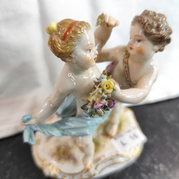 Figuras de Angelitos Meissen en Excelente Estado - imagen 2