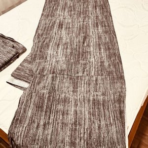 3 Cortinas de Tela con Diseño Rayado Gris y Blanco - imagen 2