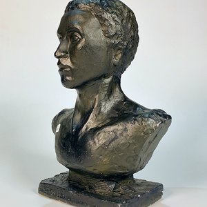 Busto de Hombre Africano en Yeso - 38 cm - imagen 3
