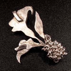 Colgante de Plata 950 con Diseño Floral y Cadena - imagen 2