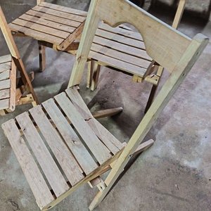 Lote de 4 Sillas Plegables de Madera Rústica - imagen 3