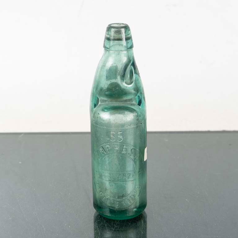Botella de Vidrio con Bolita "La Alianza" - Coleccionismo