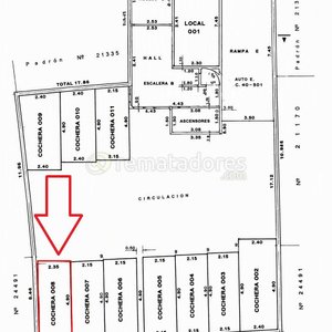 Lote siguiente: Plano de Areas y Edificaciones en Calle Colonia