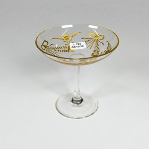 Lote siguiente: Bombonera de cristal y oro, altura 12 cm