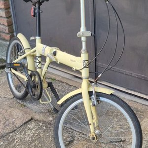 Bicicleta Plegable Moller Rodado 20 Estilo Urbano Vintage Color Crema - imagen 4