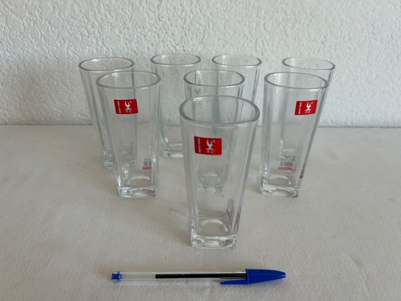 Juego de vasos de cristal transparente - imagen 1