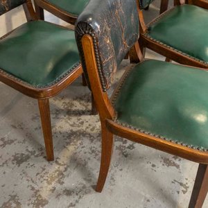Juego de 8 Sillas de Roble Estilo Art Decó con Tapizado a Restaurar - imagen 3