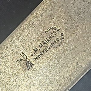 Cuchillo de Caza Antiguo Martinez Hnos. con Cabo de Plata y Oro - imagen 3