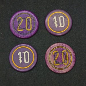 Lote de 4 Fichas Casino de Punta del Este - Valores $1, $10 y $20 - imagen 3