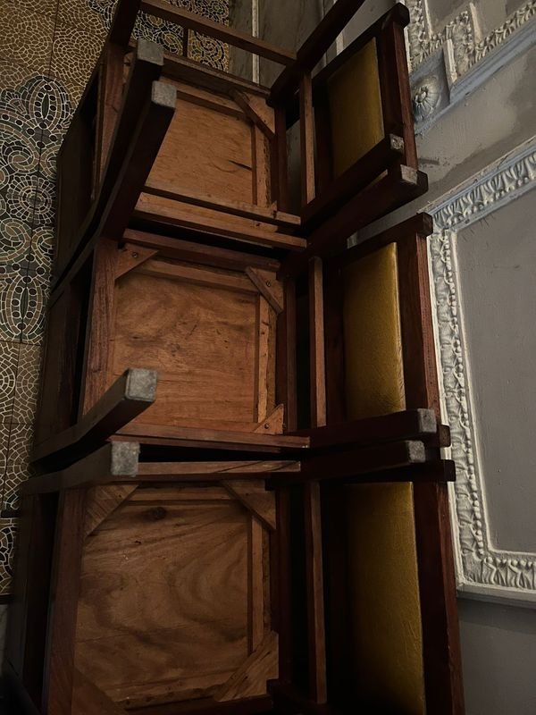 Sillas de madera con asiento y respaldo de pantasote - imagen 7
