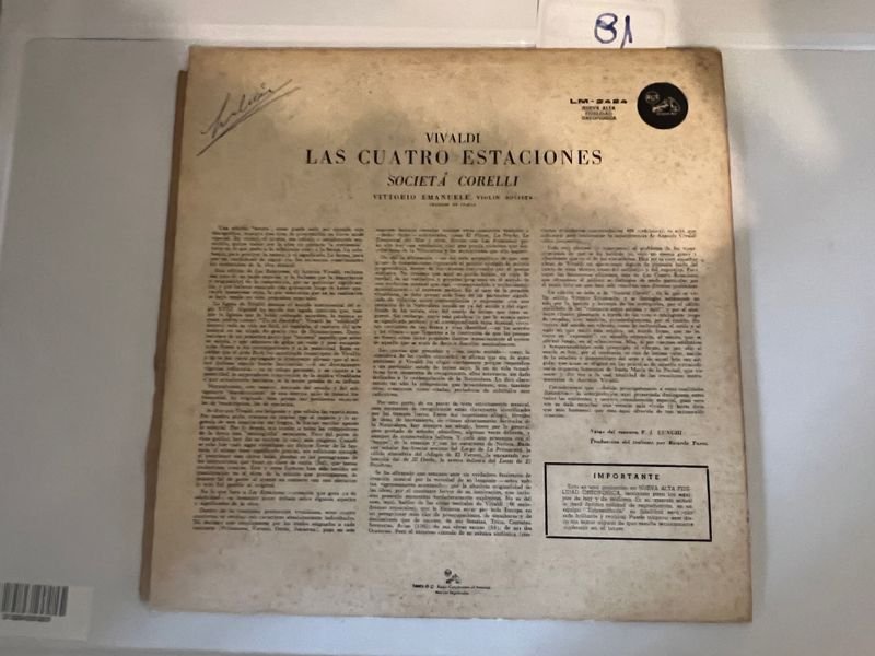 Disco de Vinilo Vivaldi Las Cuatro Estaciones RCA Victor