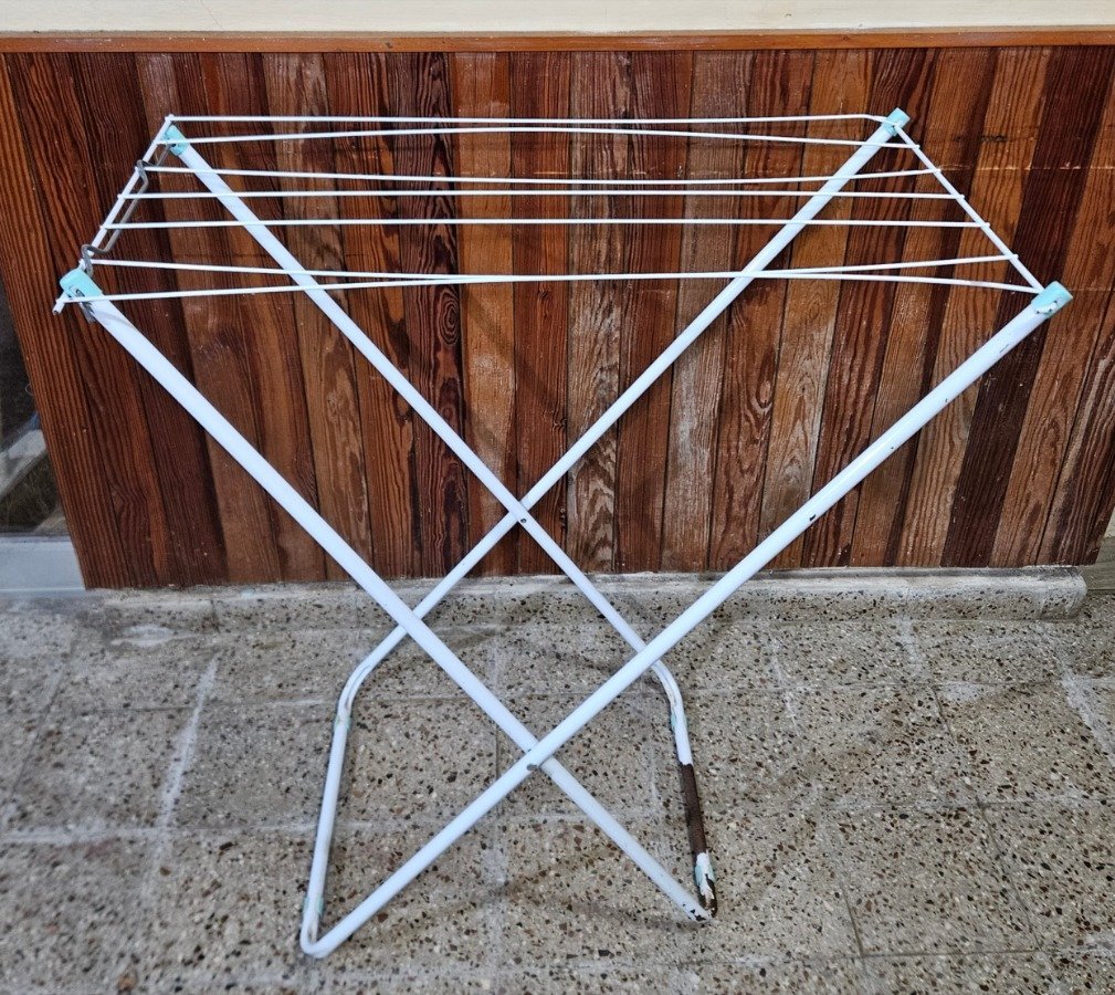 Tendedero Plegable Blanco Metálico