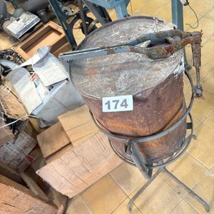 Soporte Metálico con Tambor Oxidado para Cementera - imagen 3