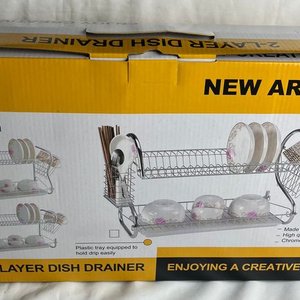 Escurridor de Platos de Acero Inoxidable de 2 Niveles - imagen 1