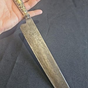 Cuchillo de Caza Antiguo Martinez Hnos. con Cabo de Plata y Oro - imagen 10