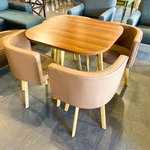 Mesa de centro ovalada y juego de comedor con 4 sillas - imagen 2