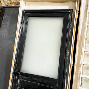 Puerta de Aluminio Negra con Vidrio Esmerilado 200x80 cm - imagen 3