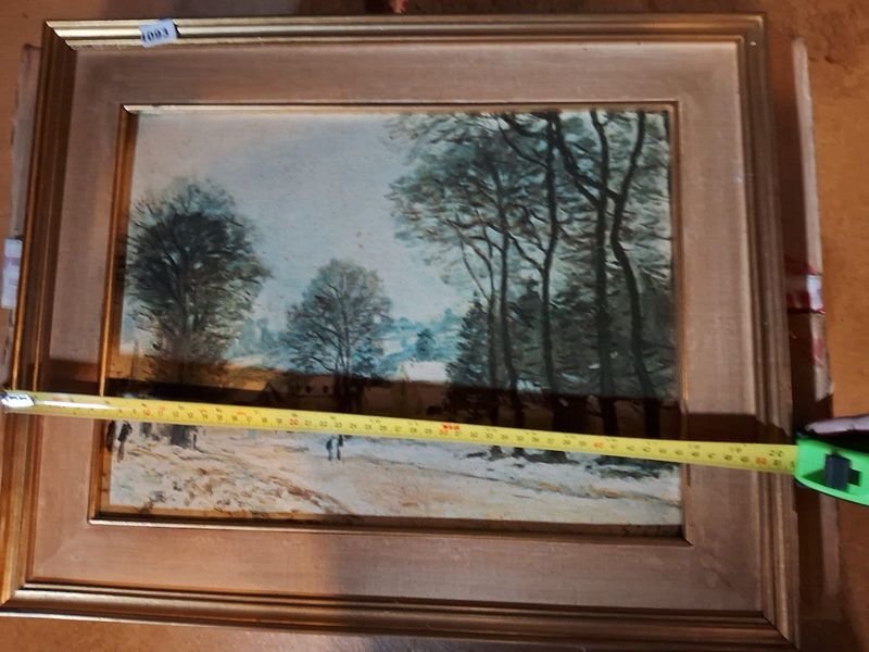 Pintura de paisaje invernal nevado - imagen 3