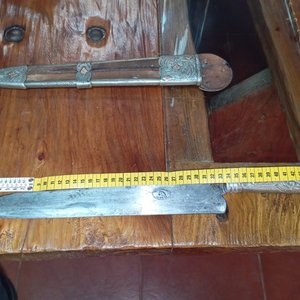 Cuchillo "Ginete" con Cabo y Vaina de Plata y Oro - 47 cm - imagen 5
