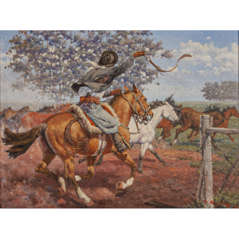 Lote siguiente: Pintura de campo impresionista Federico Reilly