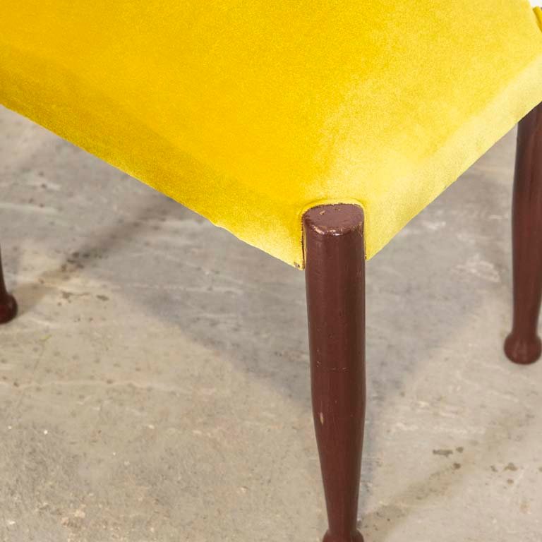 Banqueta danesa de tapicería amarilla - imagen 2