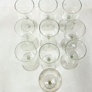 Diez Copas de Cristal Hialino Tallado - imagen 2