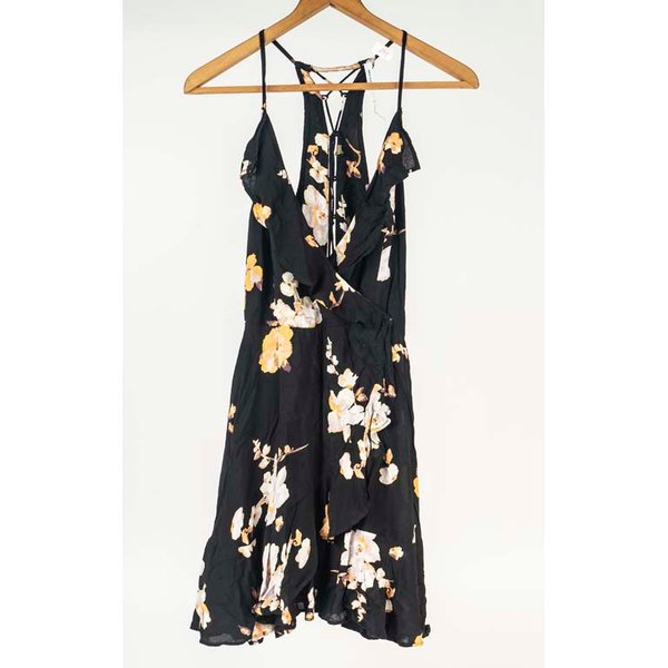 Vestido Floreado Negro Kimchi Blue Talle 4