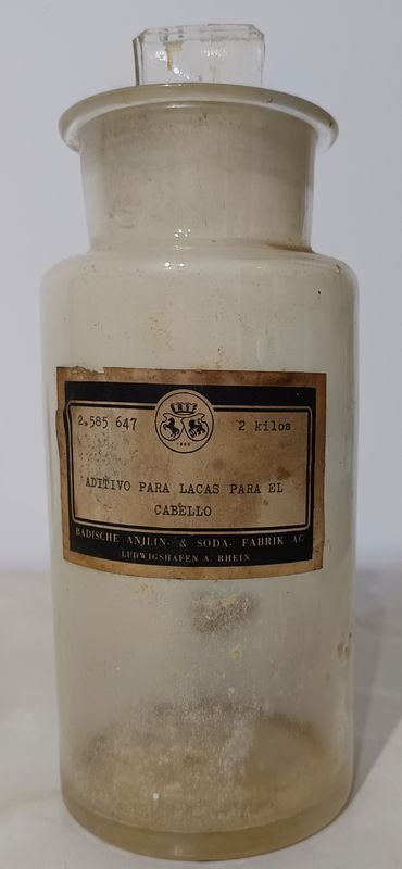 Antiguo frasco de vidrio hialino para farmacia - imagen 3