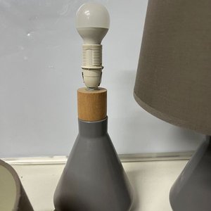 2 Lámparas Veladoras Portátiles Grises con Pantallas - imagen 5