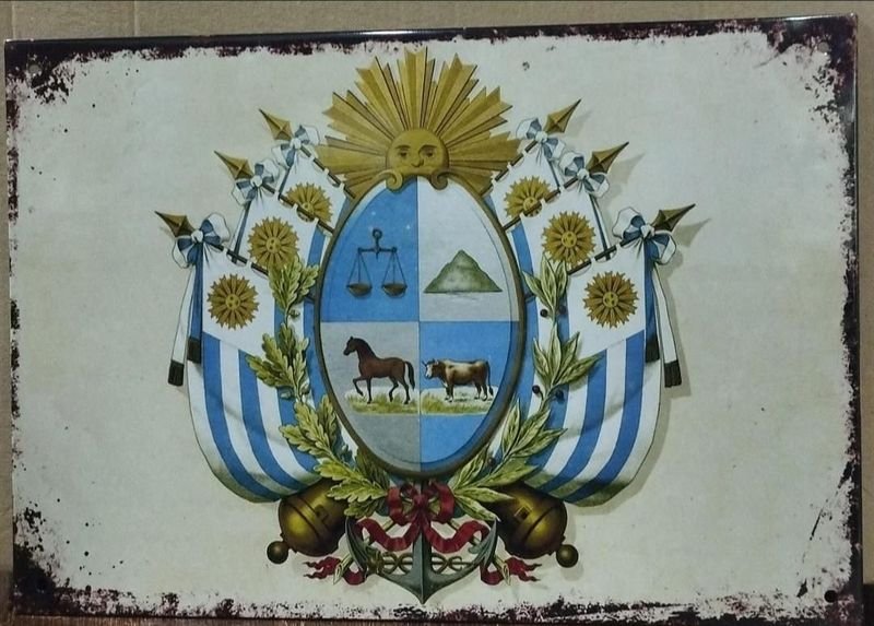 Cartel Decorativo Chapa Escudo Nacional Argentino 28x19 cm