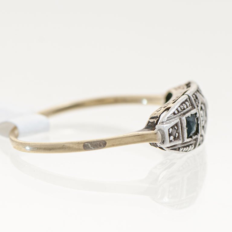 Anillo de Oro con Brillante y Zafiros - imagen 2