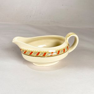 Lote de 5 piezas de loza inglesa Woods Ivory Ware con guarda naranja y flores - imagen 4