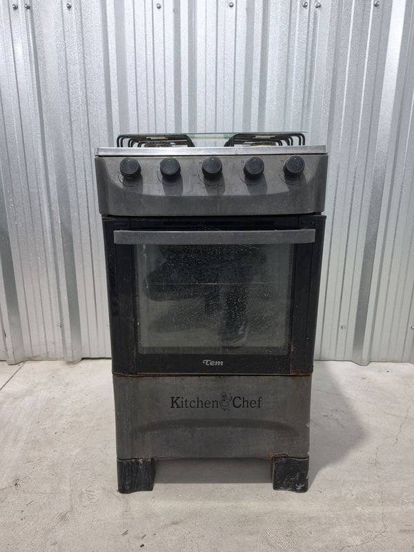 Cocina a Gas TEM Gris 4 Hornallas con Horno