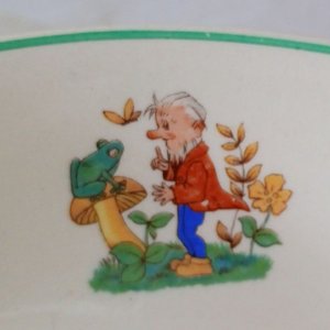 Plato Hondo Infantil Antiguo Lozur Diseño Fritz Baumgarten - imagen 5