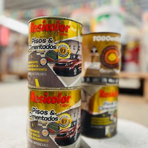 Lote de 4 Latas de Pintura Resicolor Pisos y Todoenuno Granitol - imagen 2