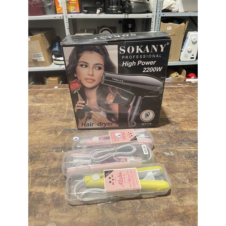 Secador de Pelo Sonkay Profesional 2200W y 3 Planchitas para el Cabello