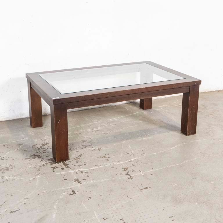 Lote anterior: Mesa de living de madera con tapa de vidrio