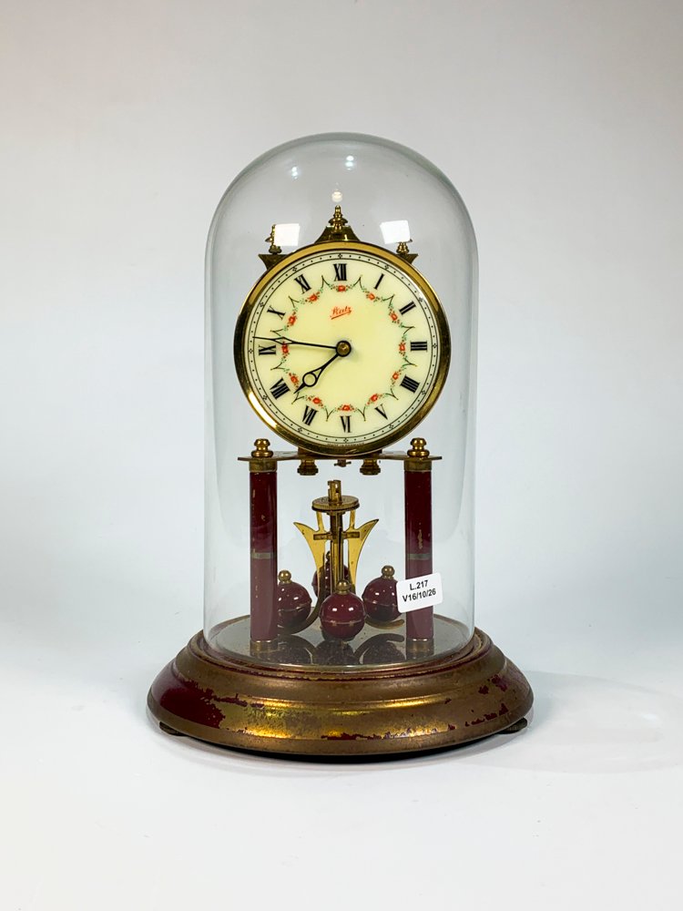 Reloj de Sobremesa Schatz con Redoma de Vidrio y Esfera Esmaltada