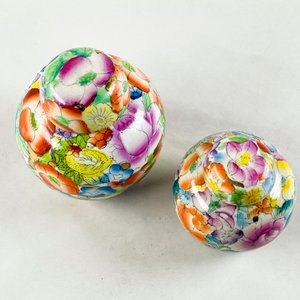 Par de Potiches de Porcelana Italiana "Santini Design" con Diseño Floral - imagen 2