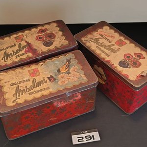 Lote de 3 latas antiguas de galletas Anselmi - imagen 7