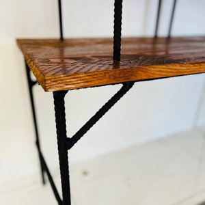 Lote de 3 Bancos Rústicos de Madera y Hierro - imagen 3
