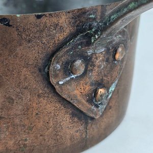 Par de Cacerolas Antiguas de Cobre con Mangos - imagen 4