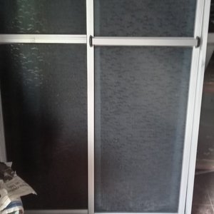 Mampara de Baño Aluminio y Acrílico Gris 191x98 cm con Tramo Fijo - imagen 2