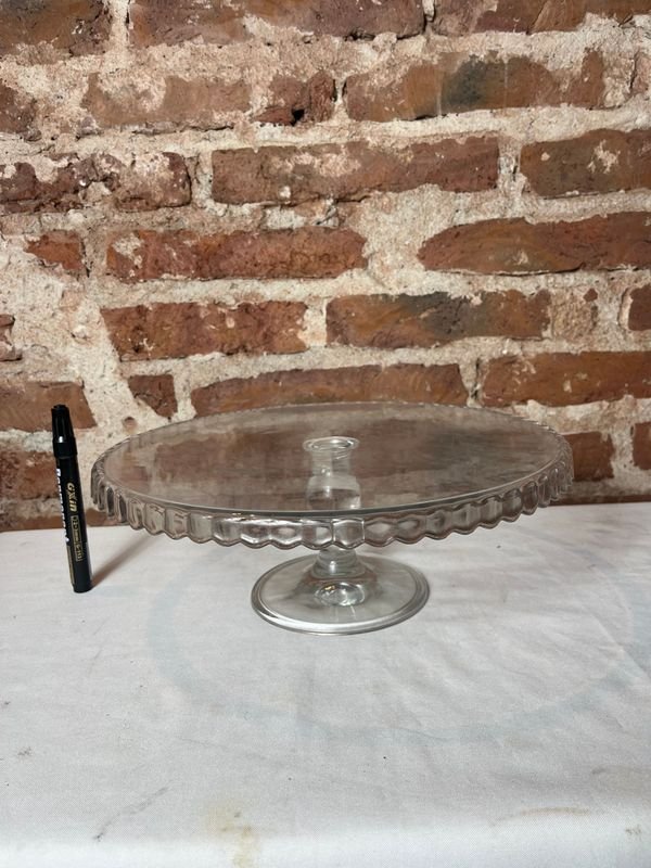 Plato para Tortas y Postres de Vidrio con Pie Central