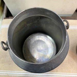 Tarro Lechero Antiguo de Chapa Galvanizada con Tapa y Asa - imagen 6