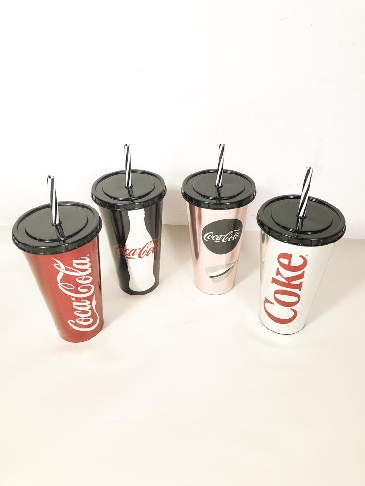 Set de 4 Vasos Coca Cola con Diseño Retro