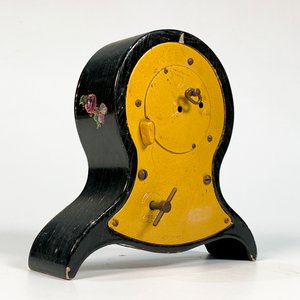 Reloj de Sobremesa Caja Madera Negra Decoración Floral Esfera Romana - imagen 3