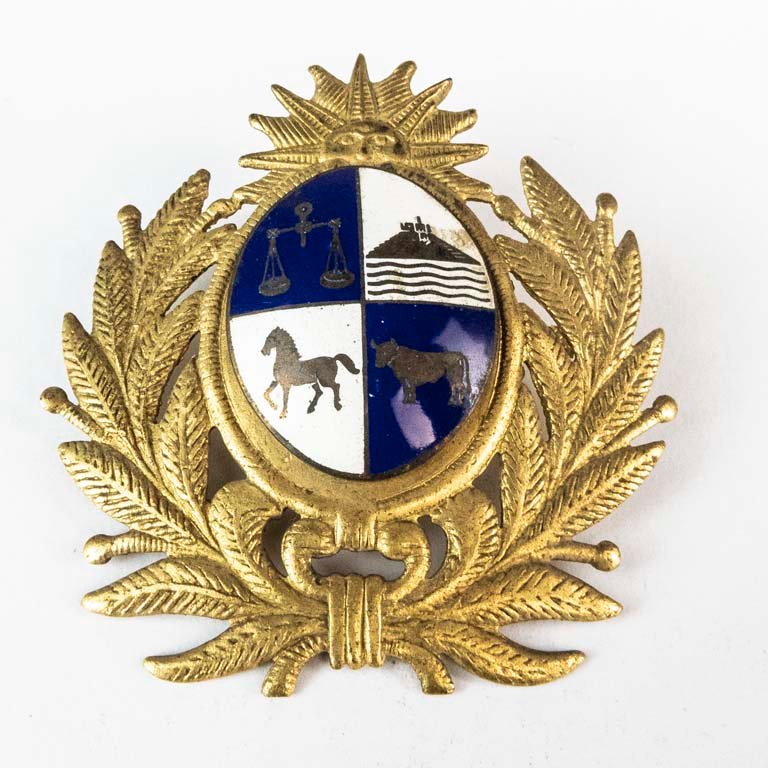 Insignia de Bronce y Esmalte para Gorra de Oficial del Ejército Uruguayo